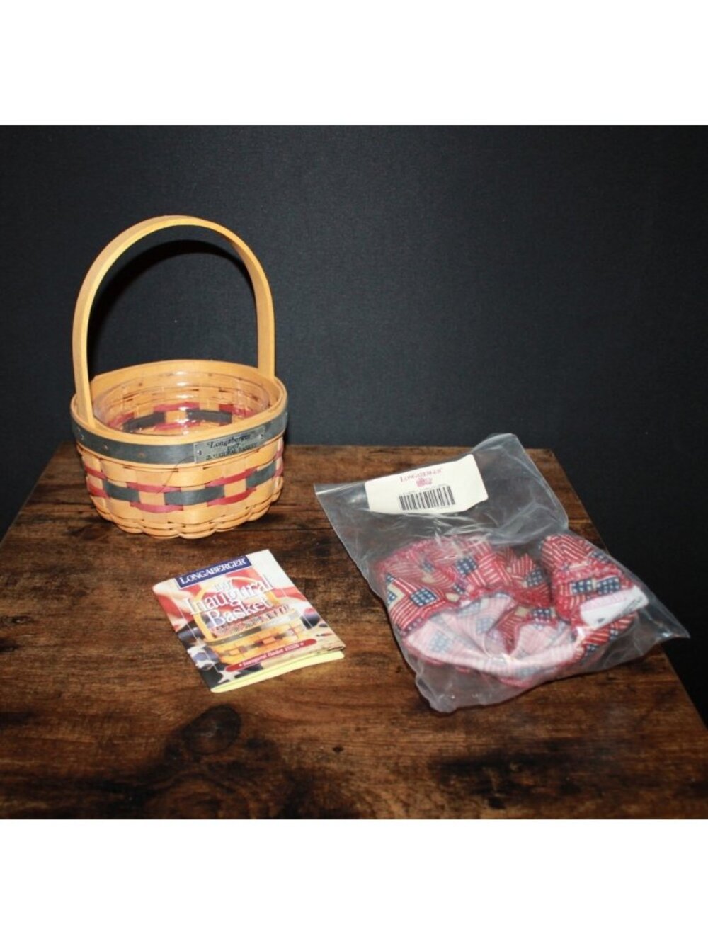 Longaberger 1997 Inaugural Basket, Liner, Protector & Booklet NEW